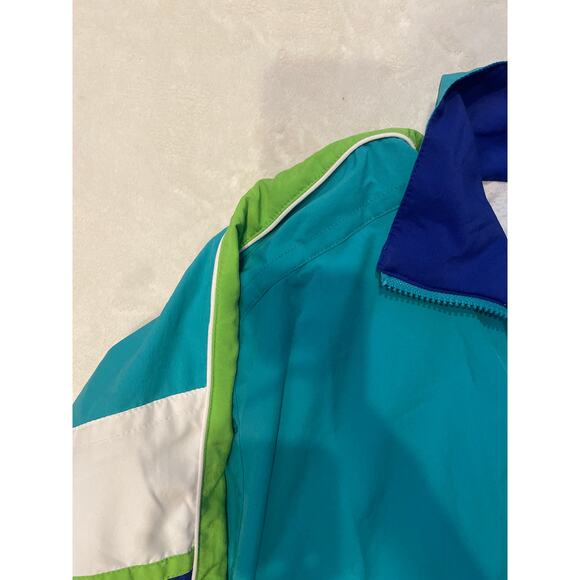 Vintage 80s 90s KAELIN Windbreaker Jacket M Medium Blue Green VTG Full Zip 70s - Picture 3 of 11